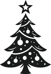Christmas tree icon in contemporary style vector illustration