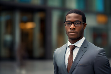 Fototapeta premium African-American businessman, portrait of a man in a suit.