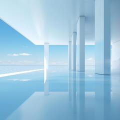 Mindfree - Bluesky, Reflection of Water, Peace in Time. - AI Generated
