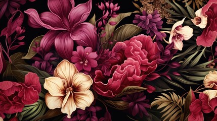 Fototapeta premium Colorful flowers background - generative ai