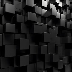 black 3D cube background, Wallpaper