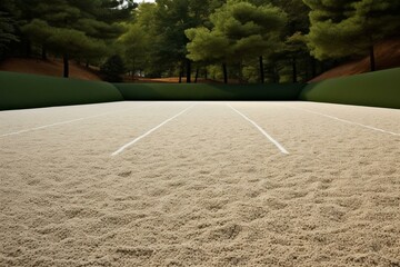 Tennis court made of gravel. Generative AI