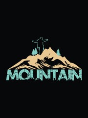 Hiking, mountain, adventure tshirt design