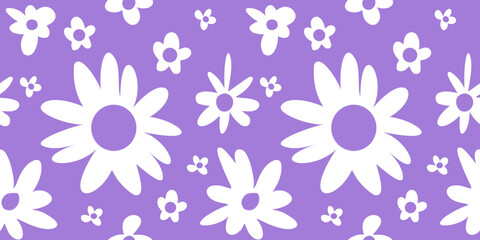 Flowers seamless pattern. Simple minimalistic style, fabric design.
