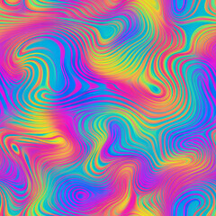 Obraz premium psychedelic rainbow ridged topological map