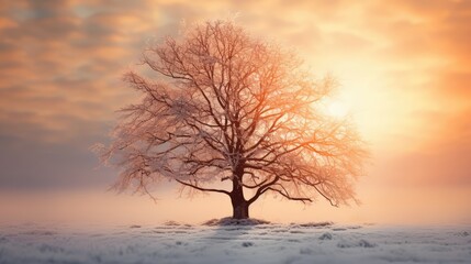 tree in winter - generative ai
