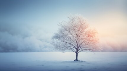 winter lonely tree - generative ai