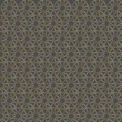 Islamic seamless pattern. Seamless pattern in authentic arabian style. Vector illustration. Repeating gold arabesque background.