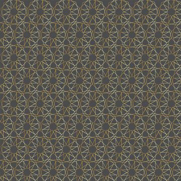 Islamic seamless pattern. Seamless pattern in authentic arabian style. Vector illustration. Repeating gold arabesque background.