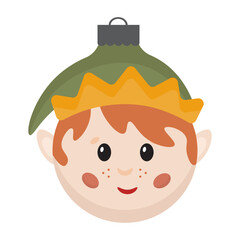 Hand drawn Christmas toy. Elf Christmas boy. Holiday christmas toy for fir tree.