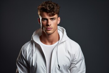 Obraz premium photo of a stylish man in a fashionable warm suit. On a light background. Style and fashion concept