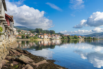 View of the beautiful fishing village of Combarro, in Pontevedra, Galicia
