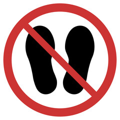 Vector graphic of sign prohibiting walking or standing in this place