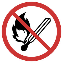 Vector graphic of sign prohibiting lighting a flame