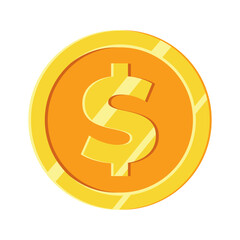 dollar sign icon dollar Golden dollar isolated coin icon. Vector illustration on white background