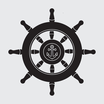 ship steering wheel vector illustration.