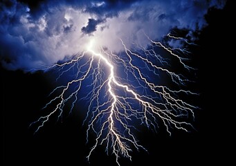 "Electrifying Night: Capturing a Forked Lightning Bolt" Generativ Ai,
