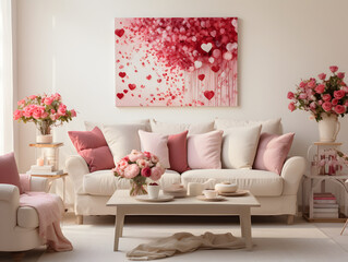 Cherished Moments: An Intimate Valentine's Day Card Exchange in a Cozy Living Room