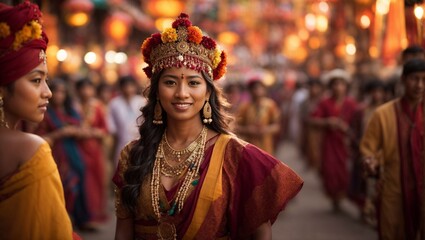 Fototapeta premium Elegance and Diversity: Portraits of Indian Women Worldwide