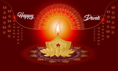 Happy Diwali, Festival of lights ,Vector illustration and Beautiful greeting card for celebration of shubh deepawali,diwali holiday background
