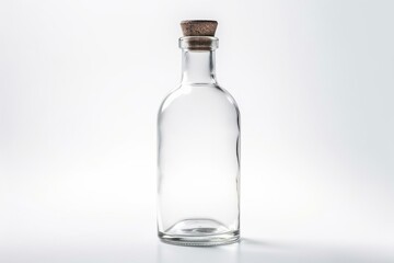clear bottle on white background. Generative AI