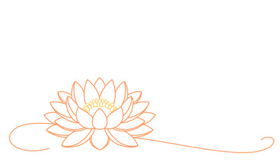 lotus flower line art style vector element illustration.