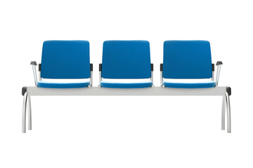 3D reception chairs. Isometric view. White background. Scene creator.