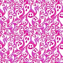 Halloween ghost seamless cartoon pattern for wrapping paper and fabrics and linens and kids clothes print