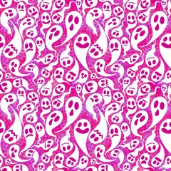 Halloween ghost seamless cartoon pattern for wrapping paper and fabrics and linens and kids clothes print