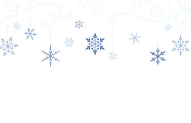 Naklejka na ściany i meble A wintery snowflake border with copy space 