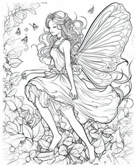Coloring book for children, fairy fairy.