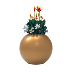 3d render of potted plant isolated background. Scene Creator.