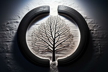 Symbol depicting winter tires for cars. Generative AI