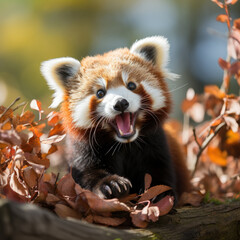  a hungry red panda cartoon

