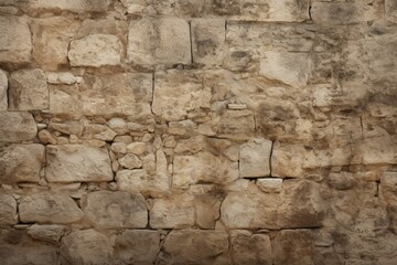 Texture of an ancient castle stone wall with a design of plaster covering. Generative AI