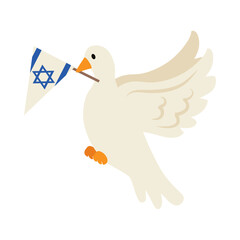 Obraz premium israel flag with peace dove