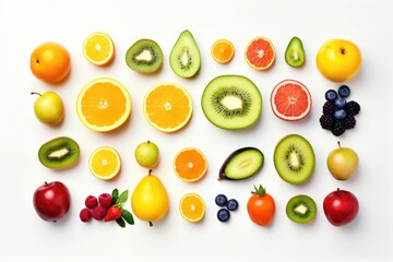 layout made of fruits. Flat lay