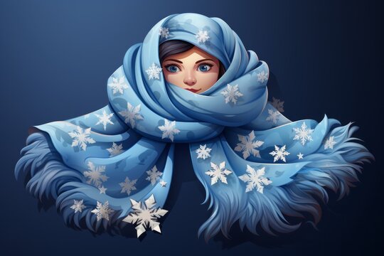 woman and christmas scarf