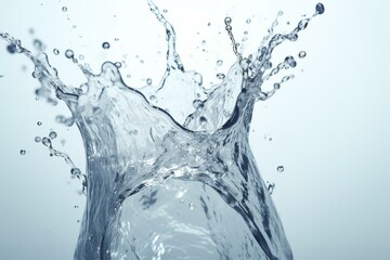 Minimalistic wallpaper with a refreshing water splash, ideal for commercial backdrops. Generative AI