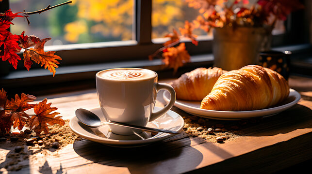 Delicioso caf&eacute; da manh&atilde; com luzes editadas - Gerado por IA