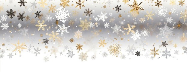 white and golden snowflakes pattern Generative AI