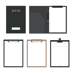 사무 클립보드 메모장 벡터 2종