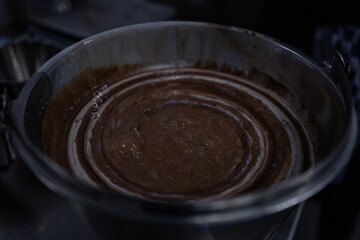 Bowl of chocolate and cream swirl