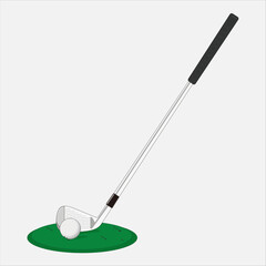 골프체와 골프공 벡터 일러스트