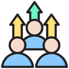 Growth Outline Color Icon