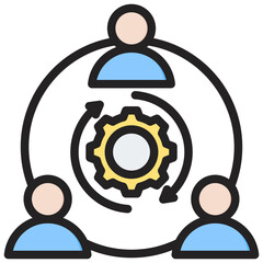 Teamwork Outline Color Icon