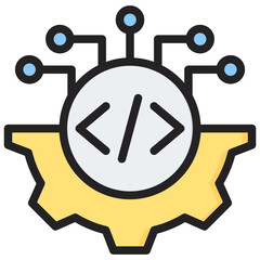 Integration Code Outline Color Icon