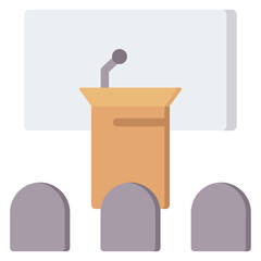 Conference Hall Flat Icon