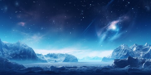 Naklejka premium glowing blue, cyan grey abstract background with ice shapes floating in antarctica
