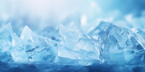 glowing blue, cyan grey abstract background with ice shapes floating in antarctica